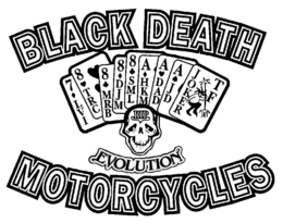 BLACK DEATH MOTORCYCLES LVI TRC MRB DJM SML HKM DAD JD JOKER TF 7 8 A RIP EVOLUTION trademark