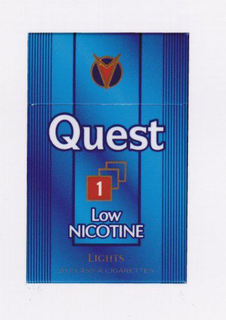 QUEST, 1, LOW NICOTINE, LIGHTS, 20 CLASS A CIGARETTES trademark