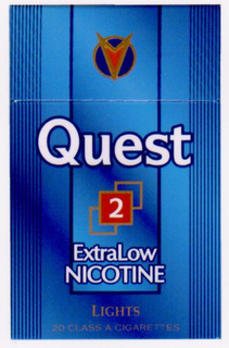QUEST 2 EXTRALOW NICOTINE LIGHTS 20 CLASS A CIGARETTES trademark