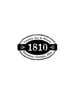 1810 COUNTRY INN & WINERY THOMPSON, GEORGIA, USA trademark