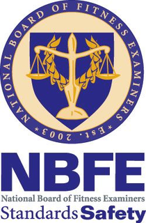 NBFE NATIONAL BOARD OF FITNESS EXAMINERS STANDARDS SAFETY EST. 2003 trademark