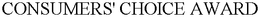 CONSUMERS' CHOICE AWARD trademark