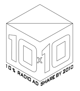 10X10 10% RADIO AD SHARE BY 2010 trademark