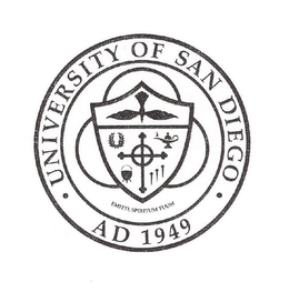 UNIVERSITY OF SAN DIEGO AD 1949 EMITTE SPIRITUM TUUM trademark
