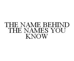 THE NAME BEHIND THE NAMES YOU KNOW trademark