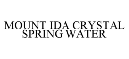 MOUNT IDA CRYSTAL SPRING WATER trademark