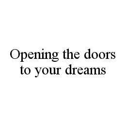 OPENING THE DOORS TO YOUR DREAMS trademark