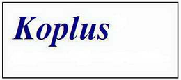 KOPLUS trademark