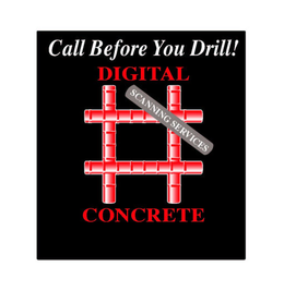 CALL BEFORE YOU DRILL! DIGITAL CONCRETE SCANNING SERVICES trademark