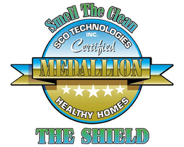 SMELL THE CLEAN SCO TECHNOLOGIES INC. CERTIFIED MEDALLION HEALTHY HOMES THE SHIELD. trademark