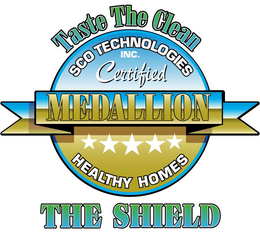 TASTE THE CLEAN SCO TECHNOLOGIES INC. CERTIFIED MEDALLION HEALTHY HOMES THE SHIELD. trademark