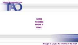 TAO HOME ADDRESS PHONE # EMAIL trademark