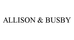ALLISON & BUSBY trademark