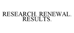 RESEARCH. RENEWAL. RESULTS. trademark