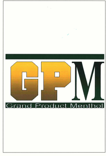 GPM GRAND PRODUCT MENTHOL trademark