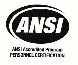 ANSI ANSI ACCREDITED PROGRAM PERSONNEL CERTIFICATION trademark