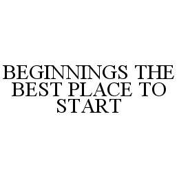 BEGINNINGS THE BEST PLACE TO START trademark
