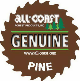 ALL-COAST FOREST PRODUCTS, INC. GENUINE WWW.ALL-COAST.COM PINE trademark