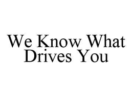 WE KNOW WHAT DRIVES YOU trademark