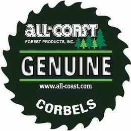 ALL-COAST FOREST PRODUCTS, INC. GENUINE WWW.ALL-COAST.COM CORBELS trademark