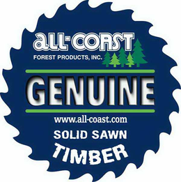 ALL-COAST FOREST PRODUCTS, INC. GENUINE WWW.ALL-COAST.COM SOLID SAWN TIMBER trademark