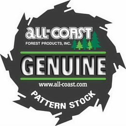 ALL-COAST FOREST PRODUCTS, INC. GENUINE WWW.ALL-COAST.COM PATTERN STOCK trademark