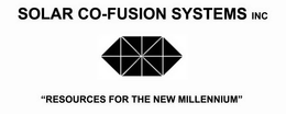 SOLAR CO-FUSION SYSTEMS INC "RESOURCES FOR THE NEW MILLENNIUM" trademark