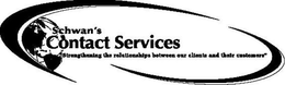 SCHWAN'S CONTACT SERVICES "STRENGTHENING THE RELATIONSHIPS BETWEEN OUR CLIENTS AND THEIR CUSTOMERS" trademark