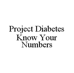 PROJECT DIABETES KNOW YOUR NUMBERS trademark