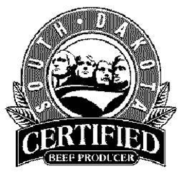 SOUTH DAKOTA CERTIFIED BEEF PRODUCER trademark