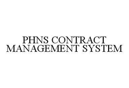 PHNS CONTRACT MANAGEMENT SYSTEM trademark