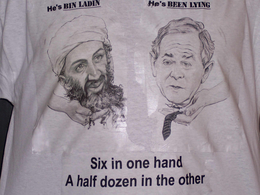 HE'S BIN LADEN - HE'S BEEN LYING SIX IN ONE HAND A HALF DOZEN IN THE OTHER trademark