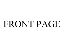 FRONT PAGE trademark