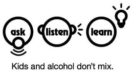 ASK, LISTEN, LEARN KIDS AND ALCOHOL DON'T MIX. trademark