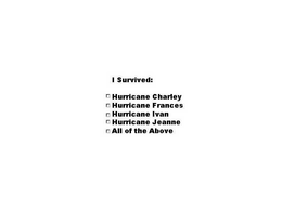 I SURVIVED: HURRICANE CHARLEY HURRICANE FRANCES HURRICANE IVAN HURRICANE JEANNE trademark
