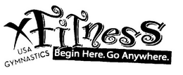 USA GYMNASTICS FITNESS BEGIN HERE. GO ANYWHERE. trademark