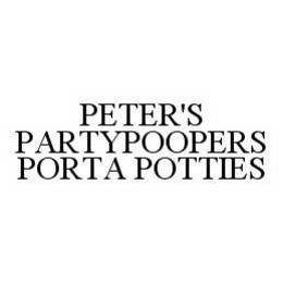 PETER'S PARTYPOOPERS PORTA POTTIES trademark