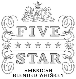 G&W FIVE STAR AMERICAN BLENDED WHISKEY trademark