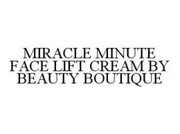 MIRACLE MINUTE FACE LIFT CREAM BY BEAUTY BOUTIQUE trademark