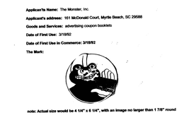 MONSTER COUPON BOOK trademark