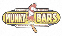MUNKY BARS REAL CHOCOLATE REAL PEANUT BUTTER A REVOLUTION IN FROZEN BANANAS! trademark