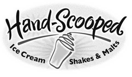 HAND-SCOOPED ICE CREAM SHAKES & MALTS trademark