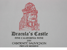 DRACULA'S CASTLE FINE CALIFORNIA WINE 2001 CABERNET SAUVIGNON PRIVATE RESERVE trademark