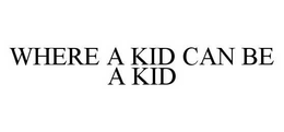 WHERE A KID CAN BE A KID trademark