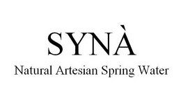 SYNÀ NATURAL ARTESIAN SPRING WATER trademark
