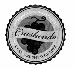 CRUSHENDO INCREASED FLAVOUR INTENSITY REAL CRUSHED GRAPES trademark