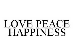LOVE PEACE HAPPINESS trademark