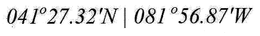 041º 27.32'N | 081 º 56.87'W trademark