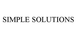 SIMPLE SOLUTIONS trademark