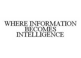 WHERE INFORMATION BECOMES INTELLIGENCE trademark